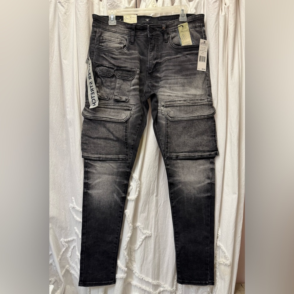 Men's Black Cargo Jeans Legacy by Jordan Craig